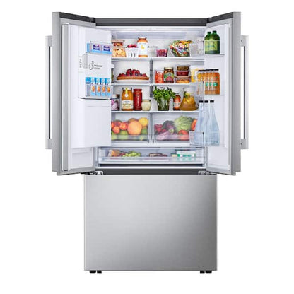LG 24 cu. ft. Counter Depth MAX Zero Clearance 3-Door French Door Refrigerator with Craft Ice in PrintProof Stainless Steel
