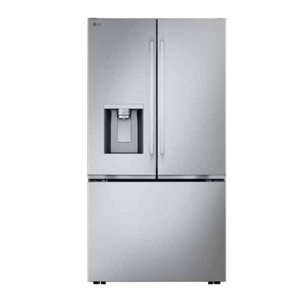 LG 24 cu. ft. Counter Depth MAX Zero Clearance 3-Door French Door Refrigerator with Craft Ice in PrintProof Stainless Steel