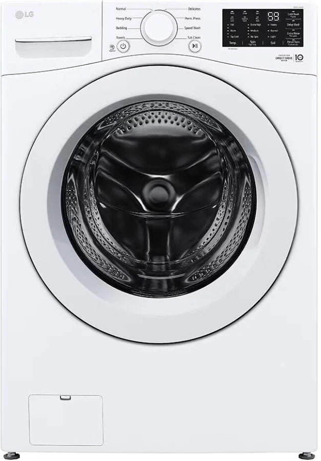 LG 24 in. W 2.4 Cu. Ft. Compact Stackable SMART Front Load Washer in White with Steam and AI Fabric Sensor / Smart Pairing and 4.3 cu small space ventless dryer