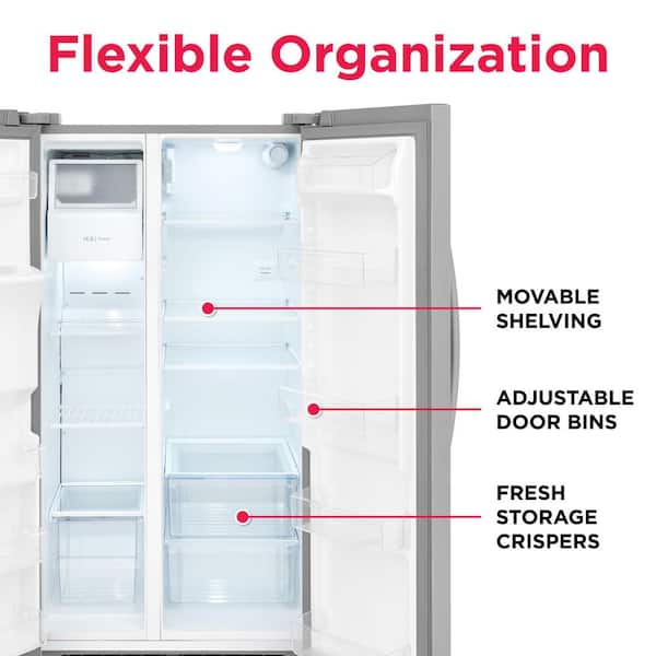 Frigidaire 36 in. 26 cu. ft. Standard Depth Side by Side Refrigerator in Stainless Steel
