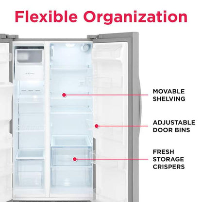 Frigidaire 36 in. 26 cu. ft. Standard Depth Side by Side Refrigerator in Stainless Steel