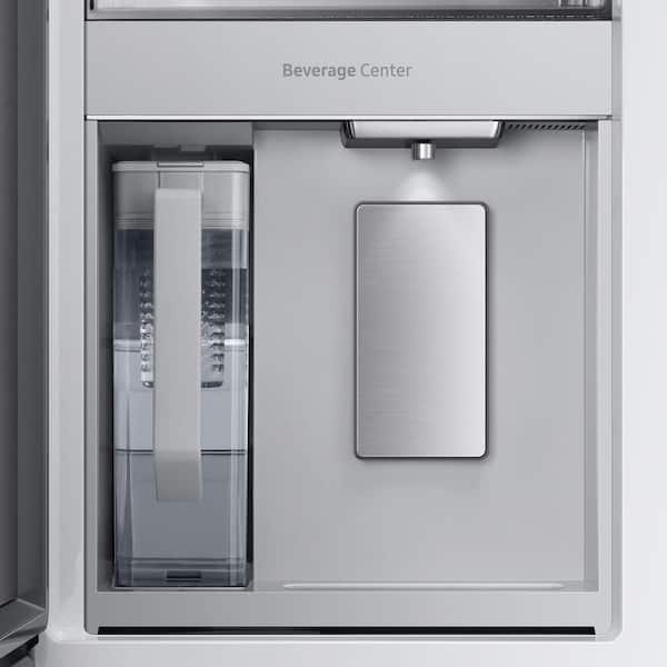 Samsung Bespoke 36 in. 29 cu. ft. Standard Depth 4-Door French Door Smart Refrigerator in Stainless Steel with Beverage Center