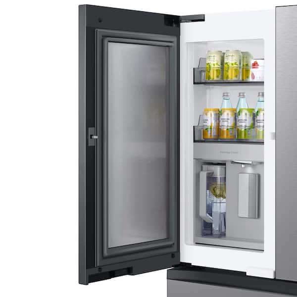 Samsung Bespoke 36 in. 29 cu. ft. Standard Depth 4-Door French Door Smart Refrigerator in Stainless Steel with Beverage Center