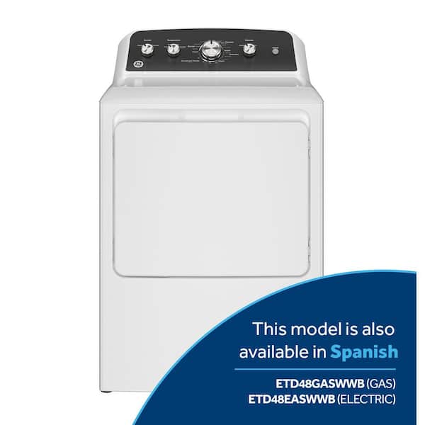 GE 7.2 cu. ft. vented Electric Dryer in White with Auto Dry and Extended Tumble