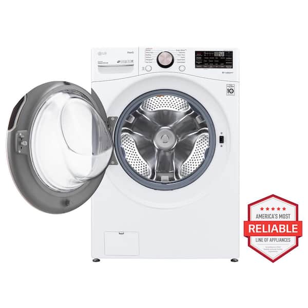 LG 4.5 Cu. Ft. Stackable SMART Front Load Washer in White with Steam and TurboWash360 Technology