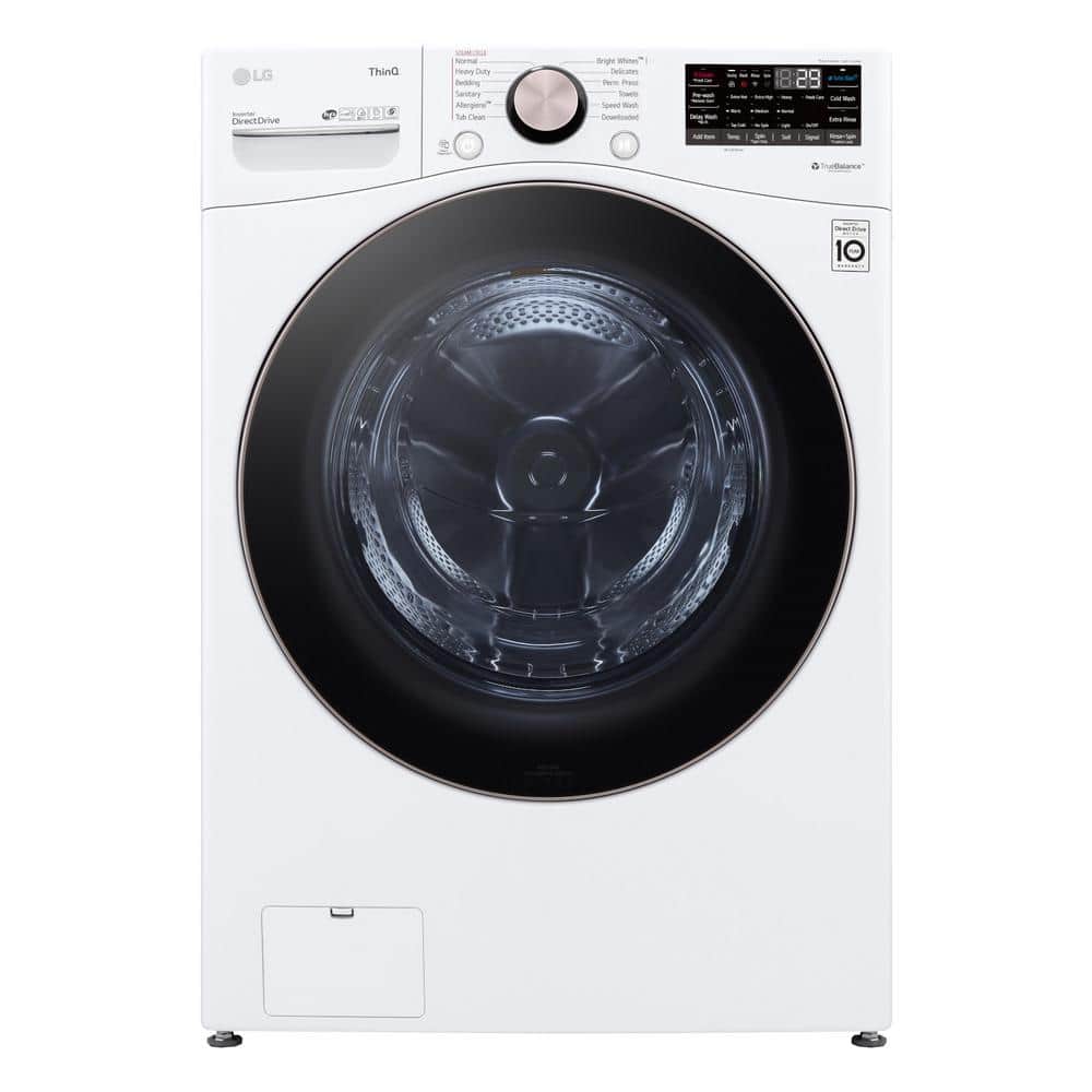 LG 4.5 Cu. Ft. Stackable SMART Front Load Washer in White with Steam and TurboWash360 Technology