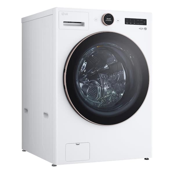 LG 5.0 cu. ft. Stackable Smart Front Load Washer in White with AI Digital Dial, Steam and TurboWash360