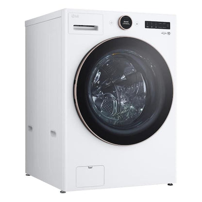 LG 5.0 cu. ft. Stackable Smart Front Load Washer in White with AI Digital Dial, Steam and TurboWash360