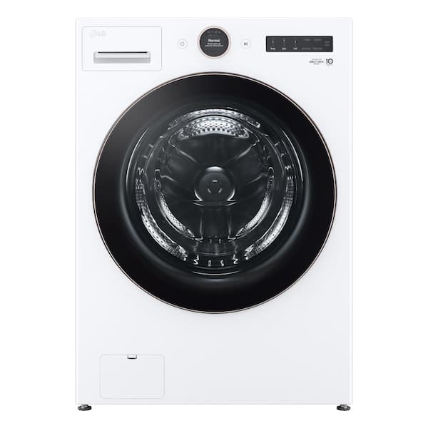 LG 5.0 cu. ft. Stackable Smart Front Load Washer in White with AI Digital Dial, Steam and TurboWash360