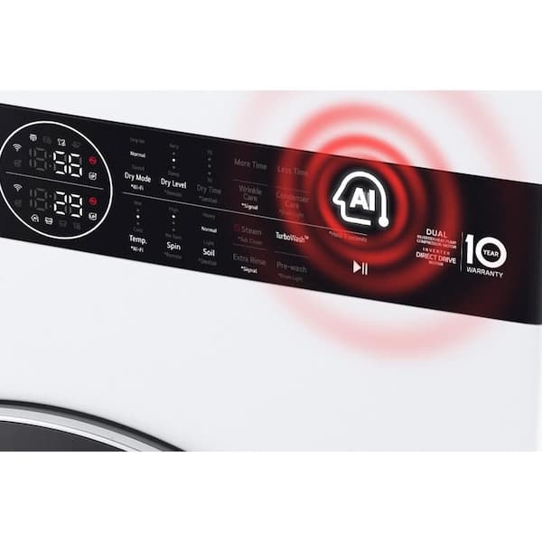 LG 5.0 cu. ft. Washer 7.8 cu. ft. Dual Inverter Heat Pump Ventless Dryer Electric Washtower in White