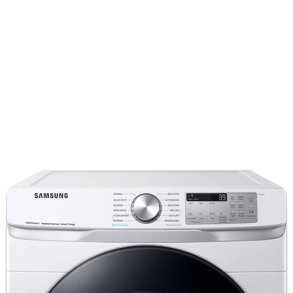 Samsung 7.5 cu. ft. Vented Smart Stackable Electric Dryer in White with Steam Sanitize+