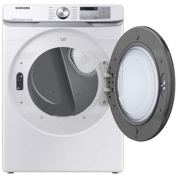 Samsung 7.5 cu. ft. Vented Smart Stackable Electric Dryer in White with Steam Sanitize+